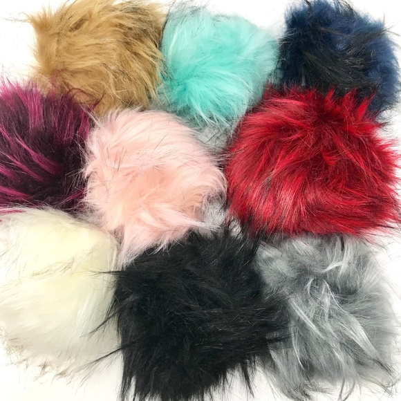 Teal 4” Fluffy Pom Pom Keychain Bag Charm - Picture 4 of 4